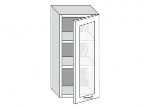 19.40.3 Шкаф настенный (h=913) на 400мм с 1-ой стекл. дверцей в Губкинском - gubkinskij.magazin-mebel74.ru | фото
