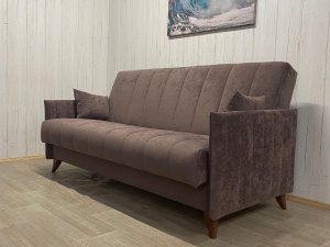 Диван Престиж-3 НПБ, велюр Sensey Dusty plum в Губкинском - gubkinskij.magazin-mebel74.ru | фото