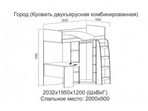 Кровать двухъярусная комбинированная в Губкинском - gubkinskij.magazin-mebel74.ru | фото