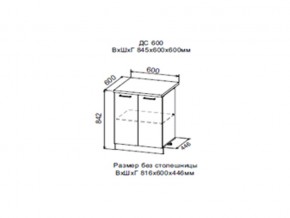 Шкаф нижний ДС600 с полкой (2 дв) в Губкинском - gubkinskij.magazin-mebel74.ru | фото