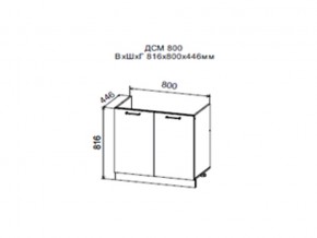 Шкаф нижний ДСМ800 под мойку в Губкинском - gubkinskij.magazin-mebel74.ru | фото
